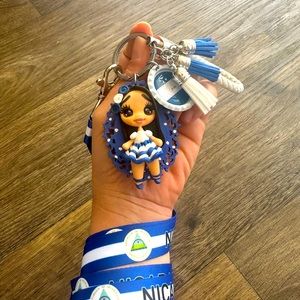Nicaragua keychain handmade by me personalized doll / Nicaragua lanyard